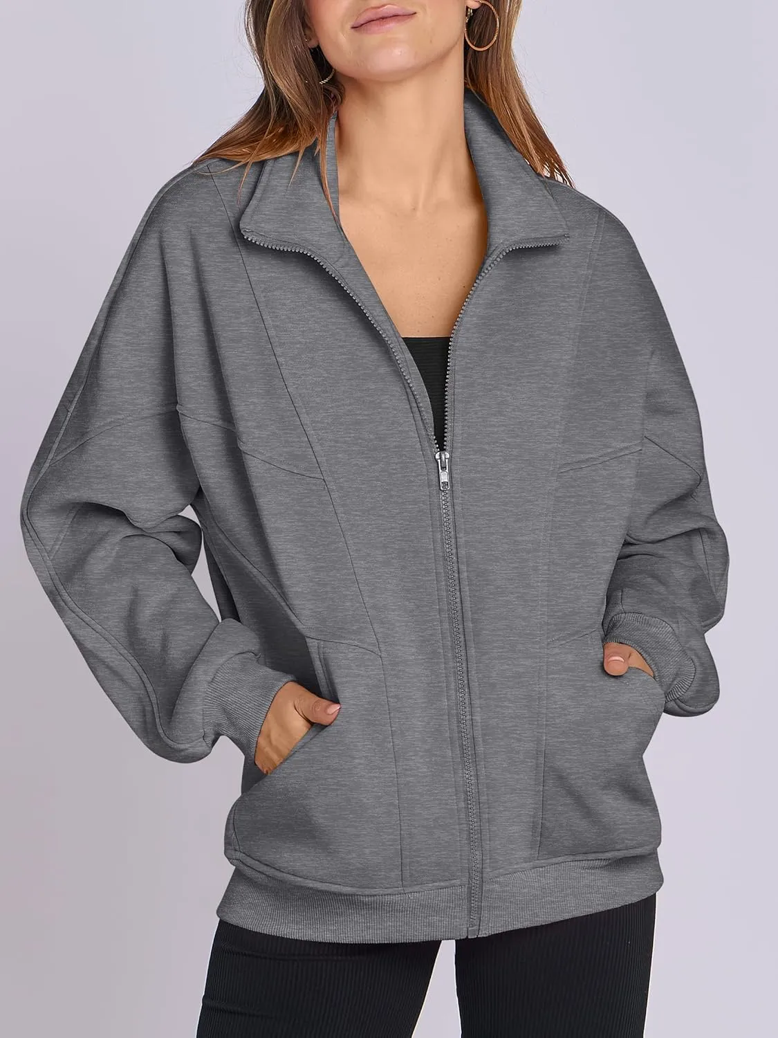 ANRABESS Women's Oversized Full Zip Up Sweatshirts Jacket 2025 Fall Fleece Long Sleeve Hoodies Outfit