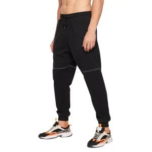 Black Oversized Contrast Stitch Trackpants