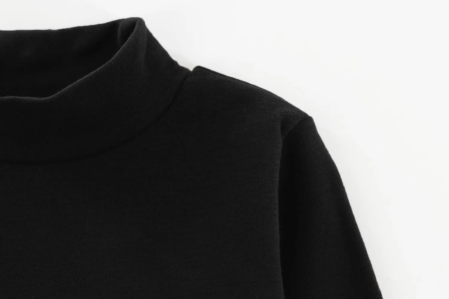 Boys Girls Turtleneck Long Sleeve Soft Cotton Mock Neck Shirt Solid Color Basic Tee Tops, Size 2T-12 Years