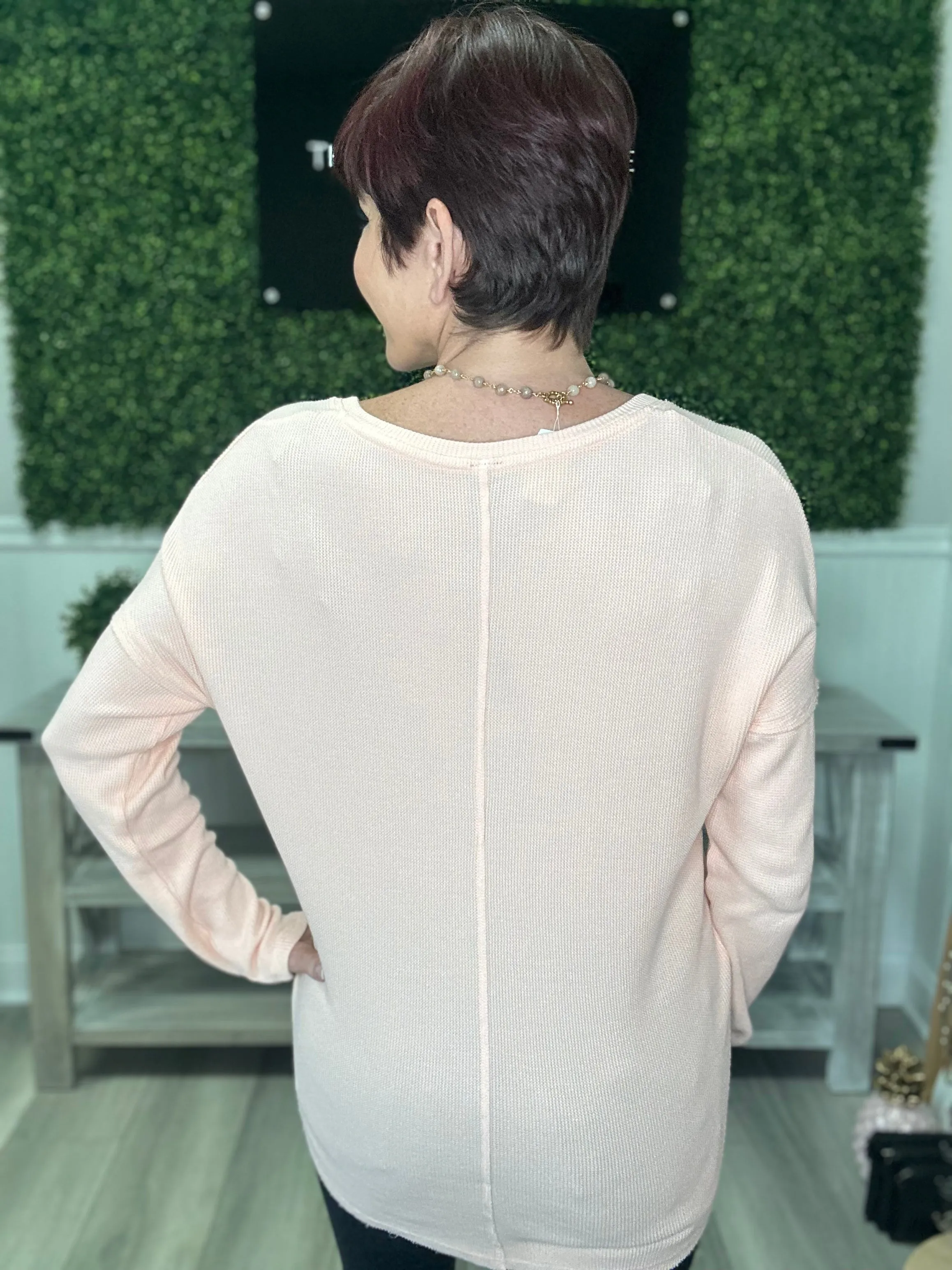 Drop Shoulder Long Sleeve Thermal Top