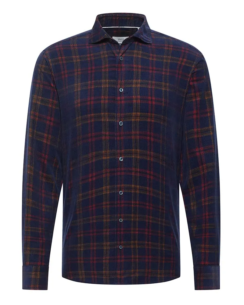 Eterna Slim Fit Long Sleeve Cord Shirt