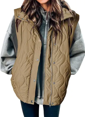 EVALESS Cropped Puffer Vest Women Lightweight Quilted Stand Collar Sleeveless Jackets Fall Spring 2025 Button Zip Up Coat