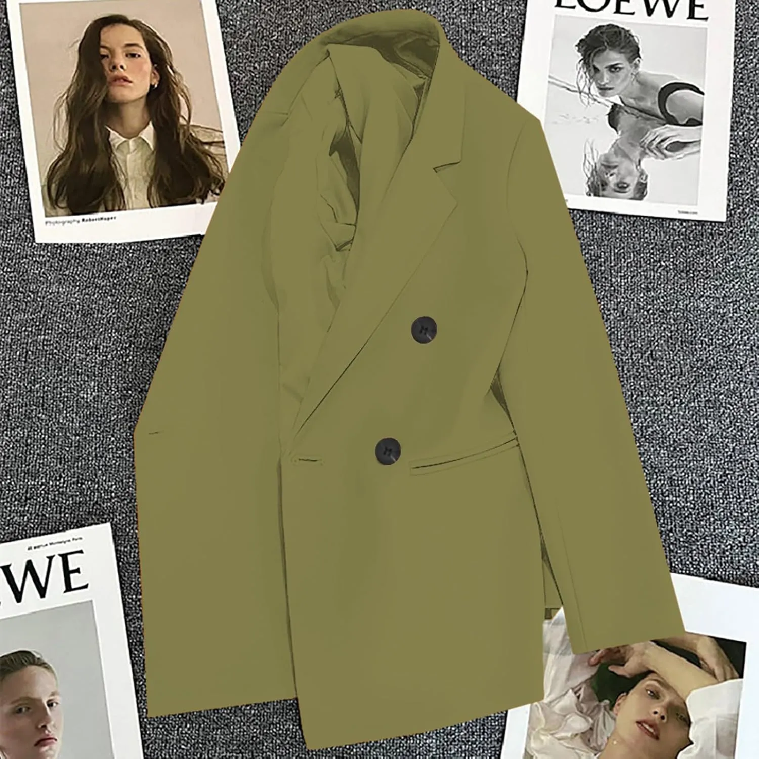 Fall Blazers for Women 2024 Business Casual Long Sleeve Dressy Open Front Coats Work Office Oversized Suit Jackets