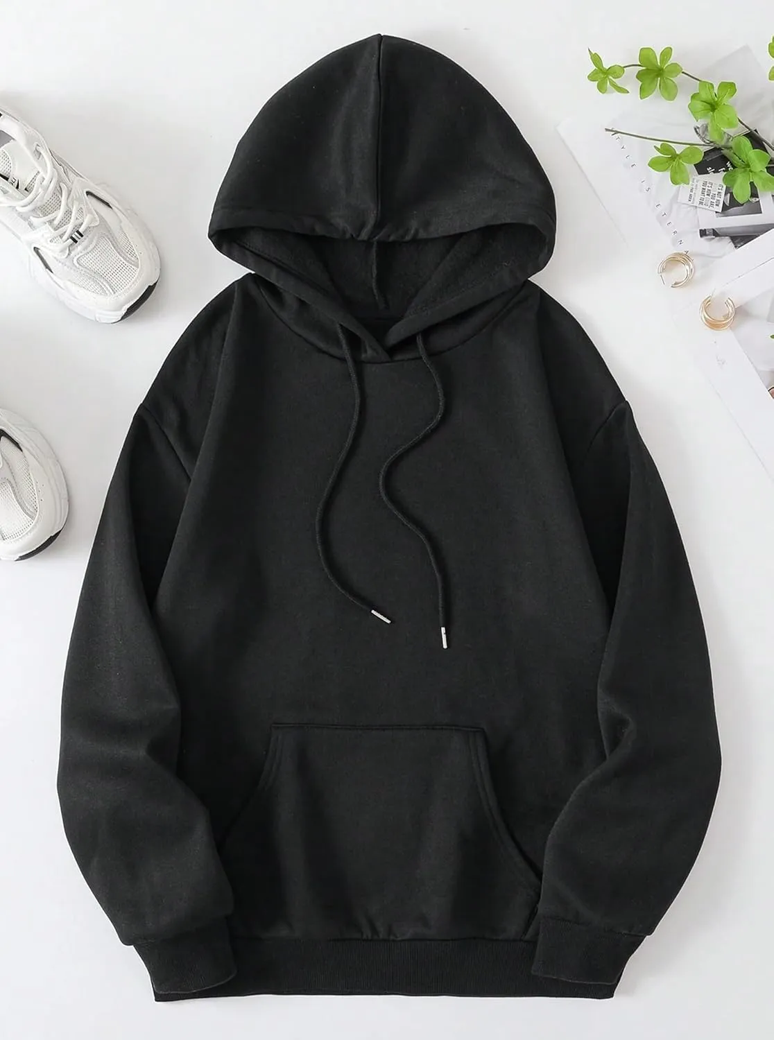 Remidoo Womens Oversized Graphic Hooded Long Sleeve Pullover Sweatshirts With Pocket