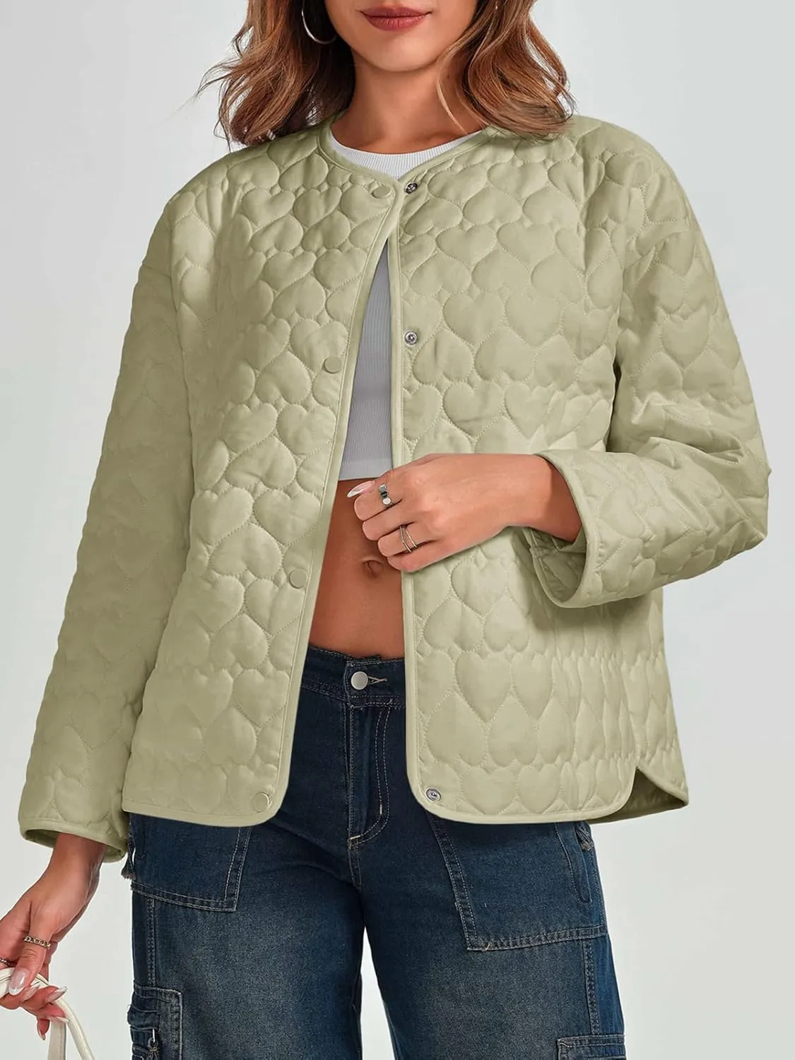 Tankaneo Womens Quilted Lightweight Jackets Winter Loose Fit Puffer Coat 2024 Fashion Outwear with Pockets