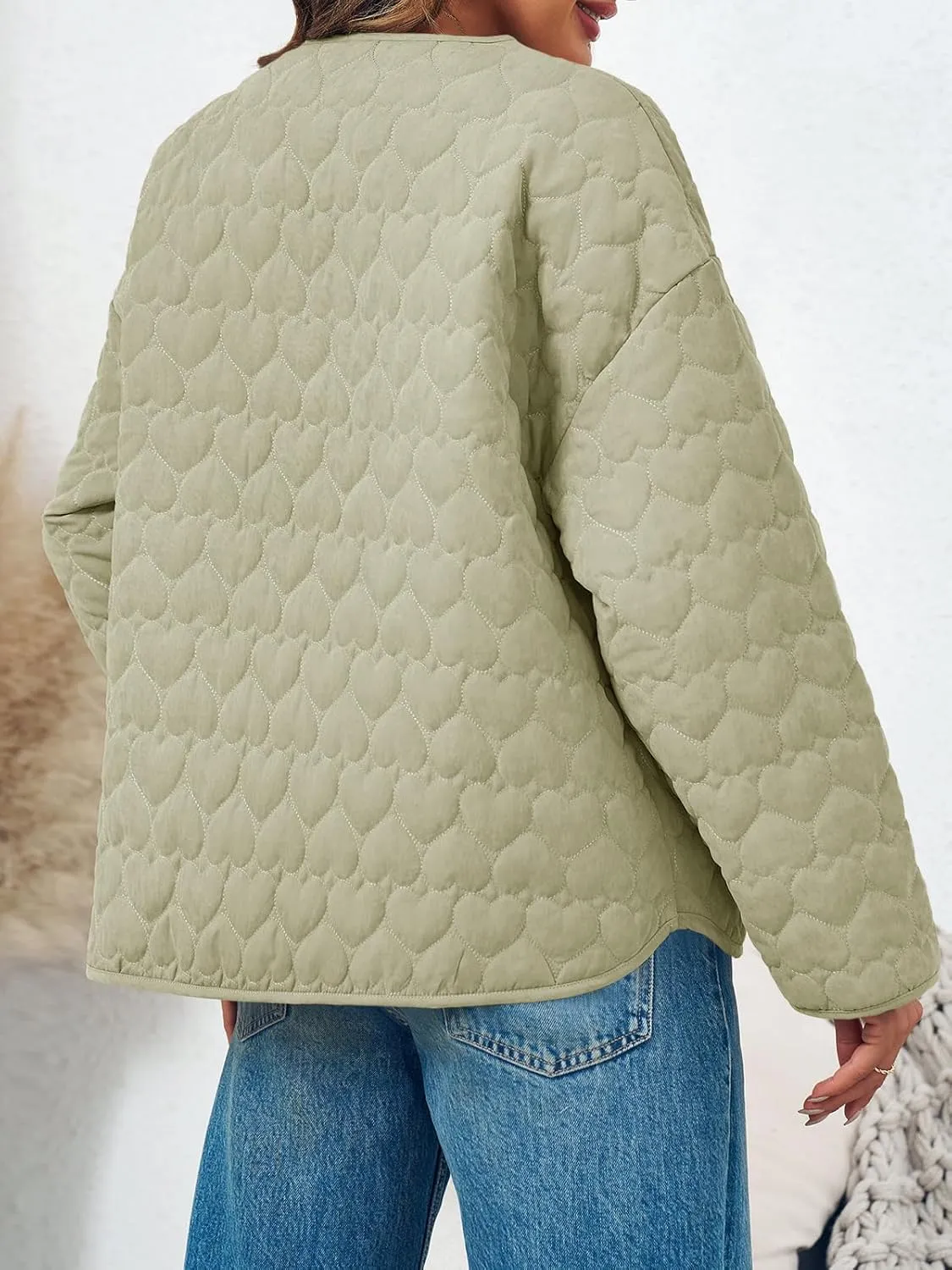 Tankaneo Womens Quilted Lightweight Jackets Winter Loose Fit Puffer Coat 2024 Fashion Outwear with Pockets