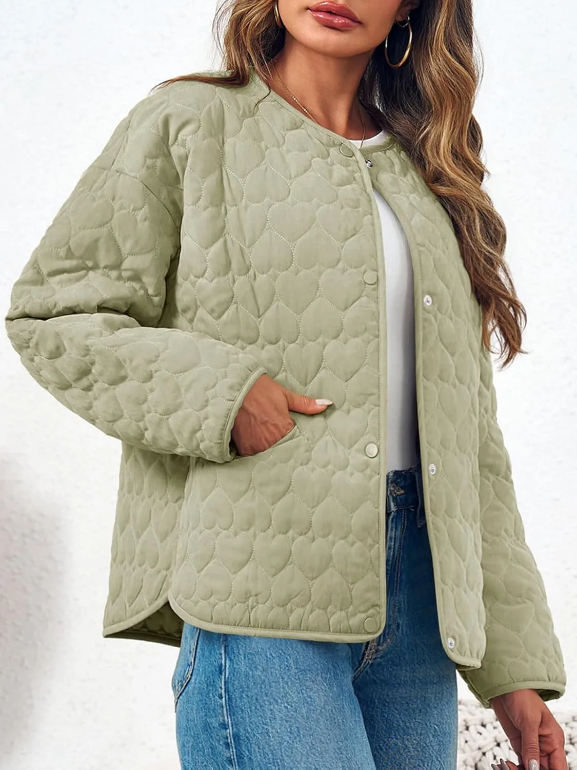 Tankaneo Womens Quilted Lightweight Jackets Winter Loose Fit Puffer Coat 2024 Fashion Outwear with Pockets
